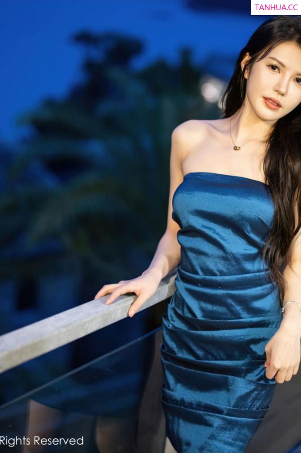 媛媛酱  新人模特媛媛酱 深蓝色典雅礼服第5张图片